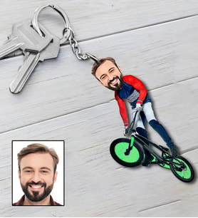 Kişiye Özel Bisiklet Tasarımlı Karikatür Anahtarlık 110