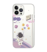 Iphone 12 PRO Uyumlu Astronot Tasarımlı Şeffaf Telefon Kılıfı