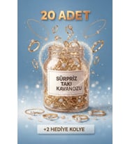 TAKI KAVANOZU Sürpriz Kavanoz ( KOLYE,YÜZÜK,BİLEKLİK vb.) Takı Setleri  Hediye Kadın  20 Adet (Gold)