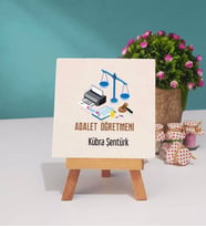 Adalet Öğretmeni Tasarımlı Kişiye Özel Hediye Adalet Öğretmeni Dekoratif Taş Baskı