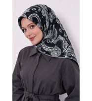 Lesscarves Desenli Pamuk İpek Eşarp LS2207