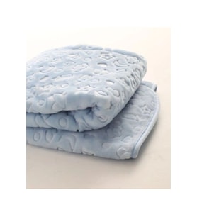 Kabartmalı Mavi Peluş Bebek Battaniyesi (MEVSİMLİK İNCEDİR)