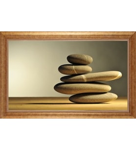 EV İŞYERİ OFİS İÇİN ALTIN ÇERÇEVELİ PASPARTULU TABLO S540
