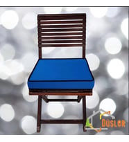 40x40 Desensiz Su ve Leke İtici Duck Kumaş Fermuarlı Bağcıklı Biyeli Sandalye Minderi 5 cm (Mavi)