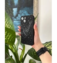 Kabartmalı Parlak Galaksi Temalı İsimli Iphone Telefon Kılıfı