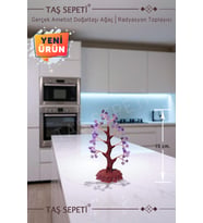 Gerçek Ametist Doğal Taşı Ağaç (Çok Renkli)