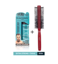 Fontenay Saç Şekillendirici Pudra Toz Wax Mat Effect Mavı 20gr + Profesyonel Saç Fırçası 1018  2'li Set 