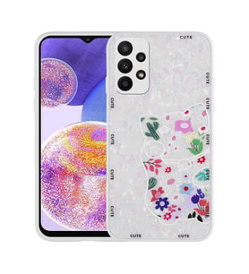 Galaxy A33 5G Kılıf Desenli Sert Silikon Zore Mumila Kılıf White Cat