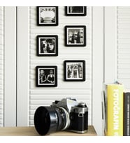6 Fotoğraflı Yapışkanlı Mini Pola Siyah Çerçeve