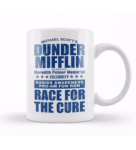 Dunder Mifflin Rabies Awareness Race for the Cure Kupa Bardak Porselen