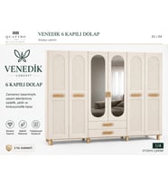 VENEDİK 6 KAPAKLI DOLAP -%100 MDF