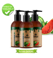 Rekze Doğal 3 Adet Karpuz Özlü Duyusal Ve Aromaterapi Yenilir Masaj Yağı 120 Ml