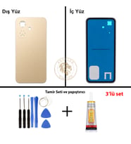 Infinix Smart 10 Gold Uyumlu Arka Kapak + Yapıştırıcı ve Vida Seti Arka Cam Batarya Pil Kapağı