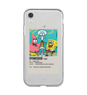 Iphone XR Uyumlu Sunger Bob Minimalist Poster Desenli Şeffaf Telefon Kılıfı