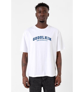 Gen V Godolkin University Letter Beyaz Erkek Oversize Tshirt