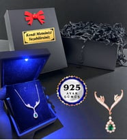 Işıklı Kutusunda 925 Ayar Gümüş Kolye Kişiye Özel Kutusunda Farklı Kolye Seçenekleri (Model 7)