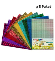 Bigpoint Hologramlı Kağıt A4 Karışık 10 Renk - 80 Gram x 5 Paket