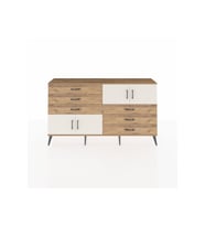 Arges Konsol 2 Raflı 6 Çekmeceli 4 Kapaklı 176x30x99 Çam-Aytaşı/Çam