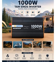 1000w Tam Sinüs İnverter 12v Ac Çevirici Sessiz Fanlı, Usb Çıkışlı, Araç Karavan Tekne Solar Uyuml