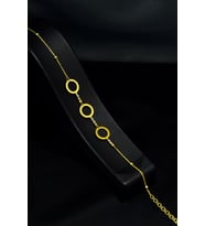 925 Ayar Gümüş Gold Kaplama Dorika Toplu Üç Halka Bileklik