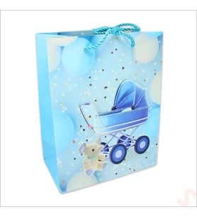 Karton Çanta, Puset Model Mavi 23 x 18 x 10 cm - 1 Adet (STD)
