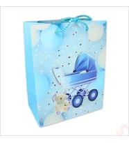 Karton Çanta, Puset Model Mavi 23 x 18 x 10 cm - 1 Adet (STD)