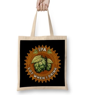 IPA Lot When I Drink Funny Beer Drinker s Pun Bez Çanta Uzun Saplı