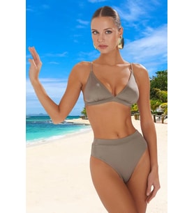 Tasarım Bikini Takımı Esnek Kumaş Özel Şık Detaylı Ergonomik Kesim Plaj Ve Havuz İçin