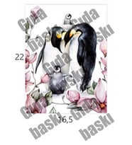 Yenilebilir Şeker Kağıt Penguen Temalı Pasta Süsleme