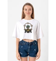 Demon Slayer Anime Hantengu Clone Beyaz Kadın Crop Tshirt