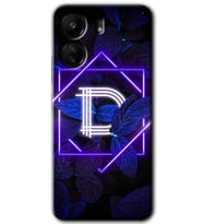 Xiaomi Redmi 13C Kılıf HD Desen Baskılı Kılıf - Dark Neon Yaprak D Harfi