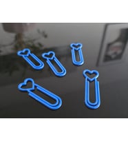 3D Baskı Kalp Figürlü Ataç - 10lu Set - Mavi