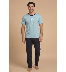 Mirano 8109 Penye Erkek Yazlık Kısa Kollu Cepli Pijama Takımı