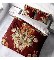 MonoHome Glazed Bouquet 3D Pamuk Saten Çift Kişilik Nevresim Takımı (Karışık)
