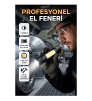 4 Modlu Şarjlı El Feneri – Cree LED, 1300 mAh Batarya, Su ve Darbe Dayanımlı