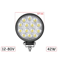 14 Ledli Yuvarlak Far 12V-80V 42W