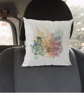 BK Gift Kişiye Özel İsimli Nostaljik Tasarımlı Kare Araç Koltuk Yastığı-1