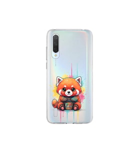 Xiaomi Mi 9 Lite ile Uyumlu Splash Tilki Tasarımlı Şeffaf Silikon Kılıf
