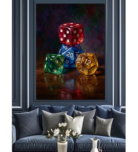 Renkli Zar Kulesi Modern Sanat Dekoratif Kanvas - Mdf Ahşap Tablo