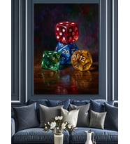 Renkli Zar Kulesi Modern Sanat Dekoratif Kanvas - Mdf Ahşap Tablo