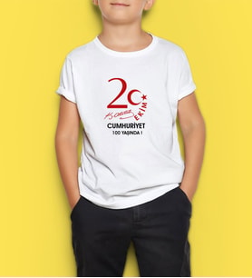 BK Gift 29 Ekim Tasarımlı Erkek Çocuk Beyaz Tişört-3, Arkadaşa Hediye, 29 Ekim Hediyesi Hediyesi, Trend Tişört, 100.Yıl Hediyesi