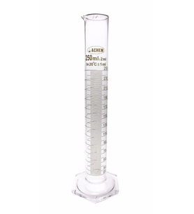 ACHEM 250ml Cam Mezür Uzun Form Kırmızı Skala