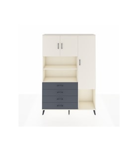 Arges Dolap 8 Raflı 4 Çekmeceli 3 Kapaklı 132x30x195 Aytaşı-Aytaşı/Antrasit