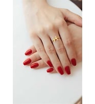 Harfli 925 Ayar Gümüş Yüzük (Gold)