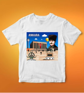 Ankara Tasarımlı Tişört (Beyaz)