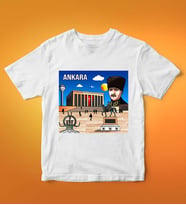Ankara Tasarımlı Tişört (Beyaz)