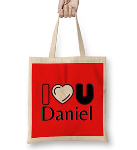 Daniel Name Custom Design Gift Baby-Gift For Him Bez Çanta Uzun Saplı