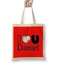 Daniel Name Custom Design Gift Baby-Gift For Him Bez Çanta Uzun Saplı