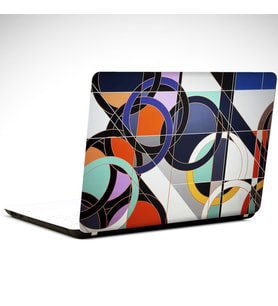 Soyut Daireler Renkli Laptop Sticker 15.4 inch (37X26CM)
