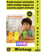 #Bardak Kapaklı Kubbe Tasarım Şık Ergonomik Dayanıklı Şeffaf Renkli Plastik Pipetli Bardak 450 Ml